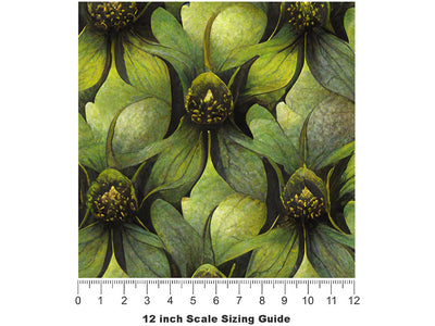 Dense Foliage Floral Vinyl Film Pattern Size 12 inch Scale~Rwraps Dense Foliage Floral Sizing Chart~2