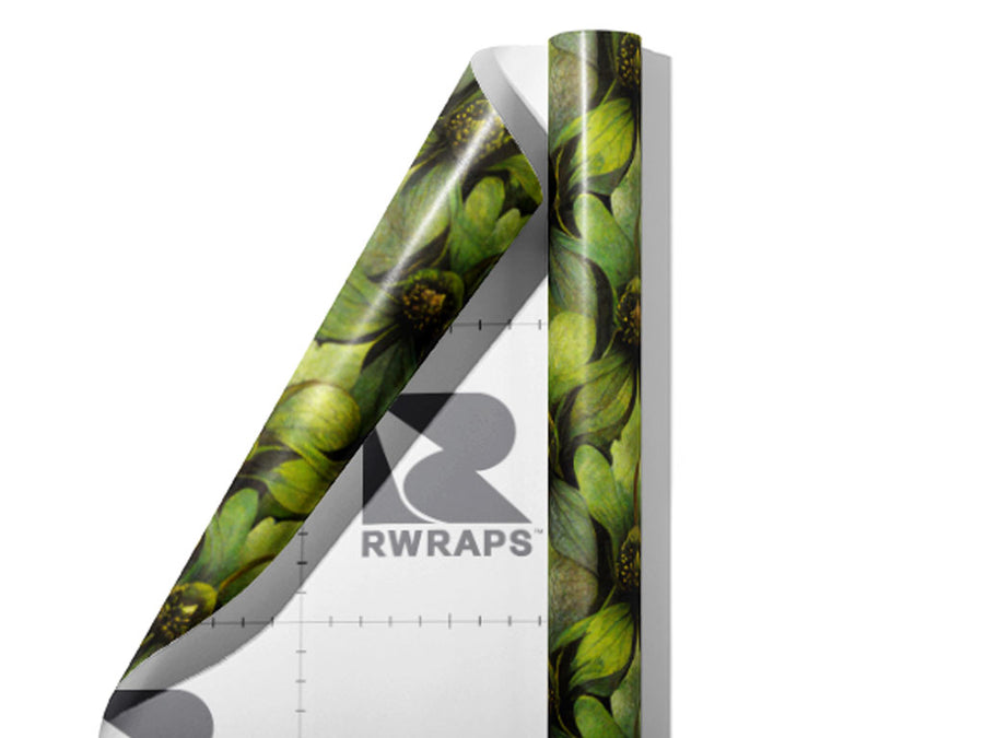 Dense Foliage Floral Wrap Film Sheets~Rwraps Series 914 Dense Foliage Floral Scrolled Sheet~3