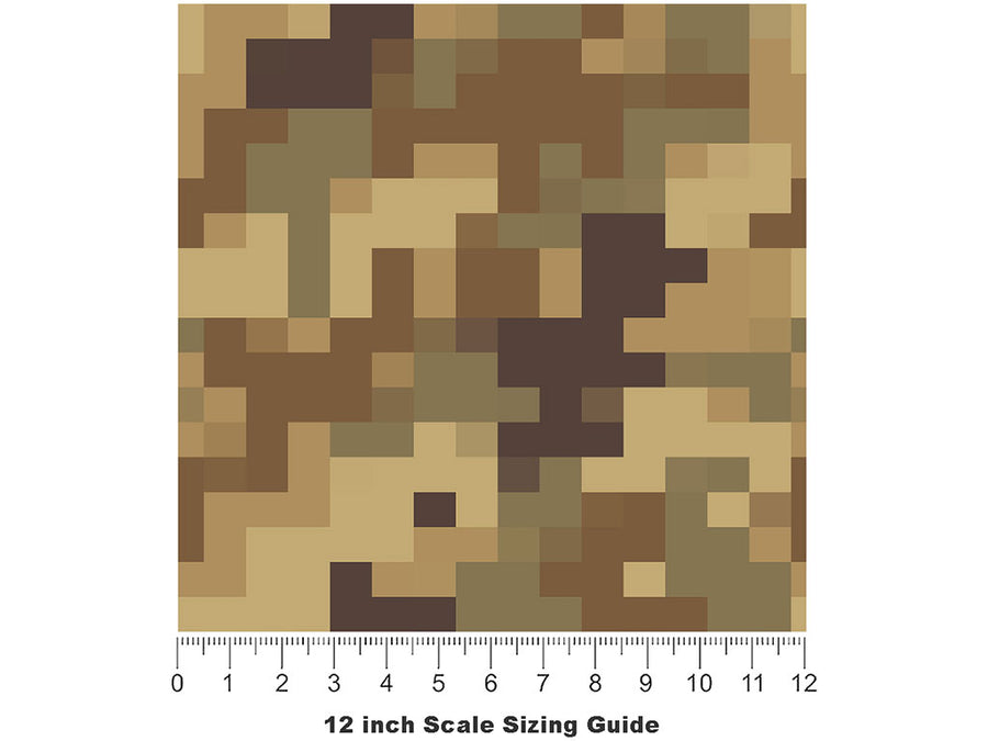 Desert Sands Pixel Vinyl Film Pattern Size 12 inch Scale~Rwraps Desert Sands Pixel Sizing Chart~2