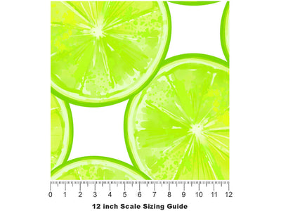 Dessert Lime Fruit Vinyl Film Pattern Size 12 inch Scale~Rwraps Dessert Lime Fruit Sizing Chart~2