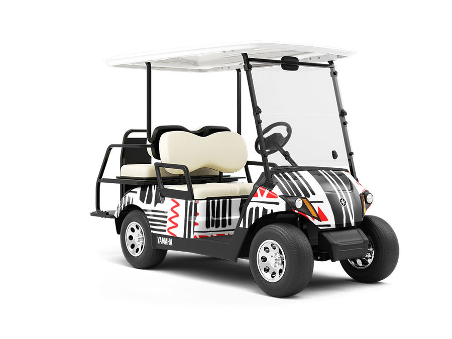 Devil Inside Abstract Wrapped Golf Cart
