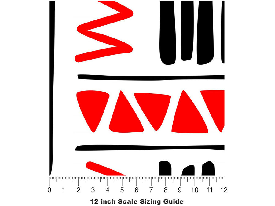 Devil Inside Abstract Vinyl Film Pattern Size 12 inch Scale~Rwraps Devil Inside Abstract Sizing Chart~2