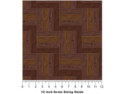 Diagonal Webbing Wooden Parquet Vinyl Film Pattern Size 12 inch Scale~Rwraps Diagonal Webbing Wooden Parquet Sizing Chart~3