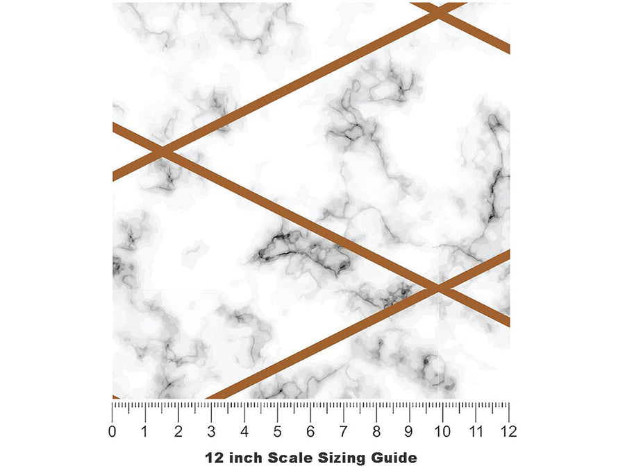 Diamond Lines Tile Vinyl Film Pattern Size 12 inch Scale~Rwraps Diamond Lines Tile Sizing Chart~3