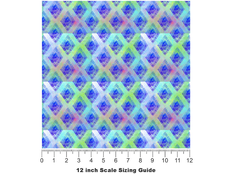 Diamond Ocean Tie Dye Vinyl Film Pattern Size 12 inch Scale~Rwraps Diamond Ocean Tie Dye Sizing Chart~2