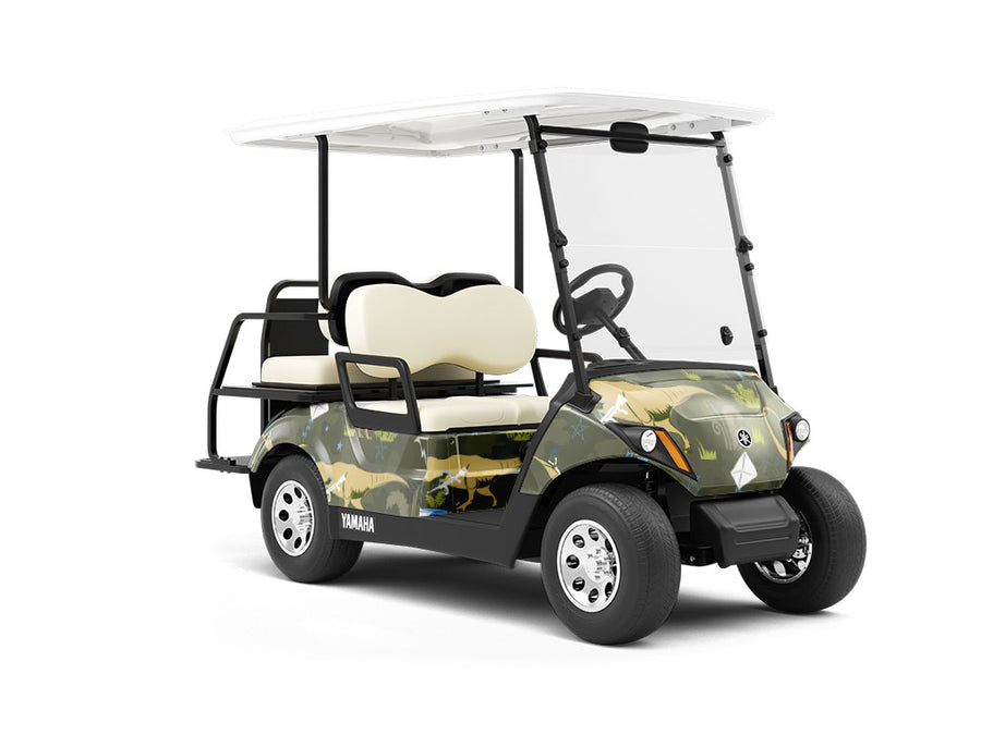 Dino Boys Dinosaur Wrapped Golf Cart