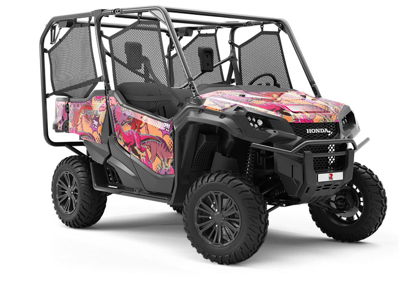Dino Might Sticker Bomb Utility Vehicle Vinyl Wrap