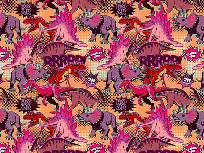 Dino Might Sticker Bomb Vinyl Wrap Pattern~Rwraps Series 914 Digitally Printed Vinyl Wrap~0