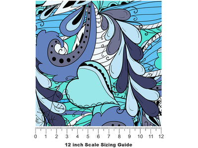 Disappearing Tears Floral Vinyl Film Pattern Size 12 inch Scale~Rwraps Disappearing Tears Floral Sizing Chart~2