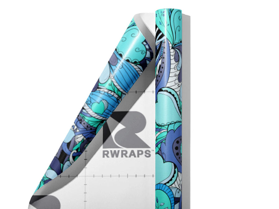 Disappearing Tears Floral Wrap Film Sheets~Rwraps Series 914 Disappearing Tears Floral Scrolled Sheet~3