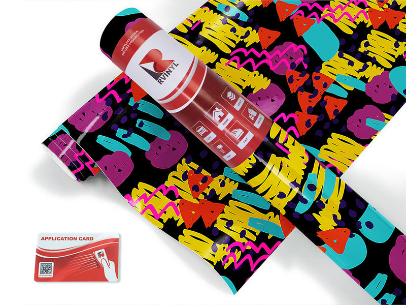 disco backfire abstract geometric Craft Vinyl Roll