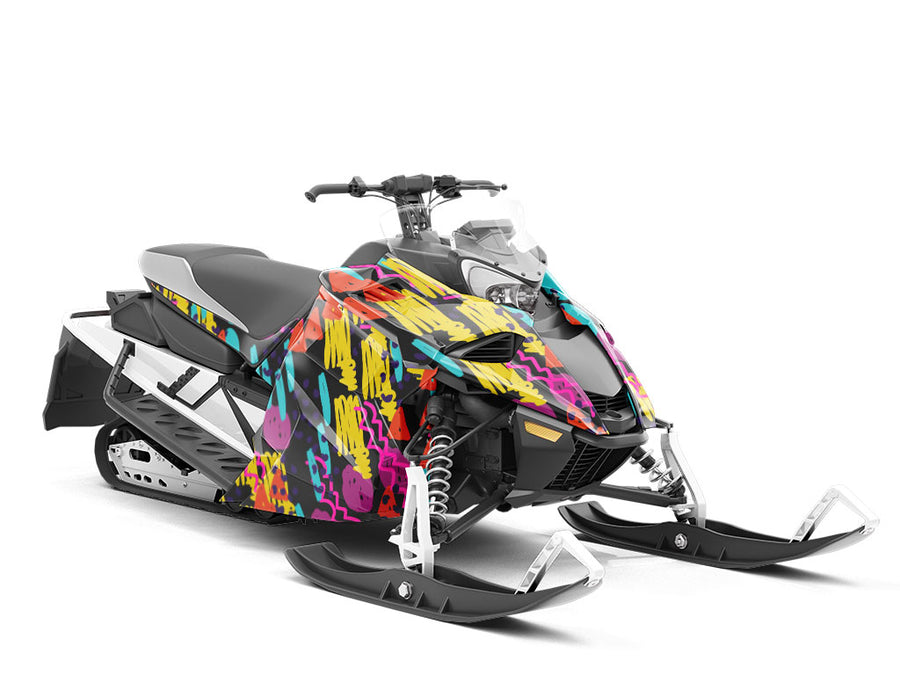 Disco Backfire Abstract Custom Wrapped Snowmobile