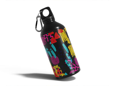 disco backfire abstract geometric Water Bottle DIY Stickers