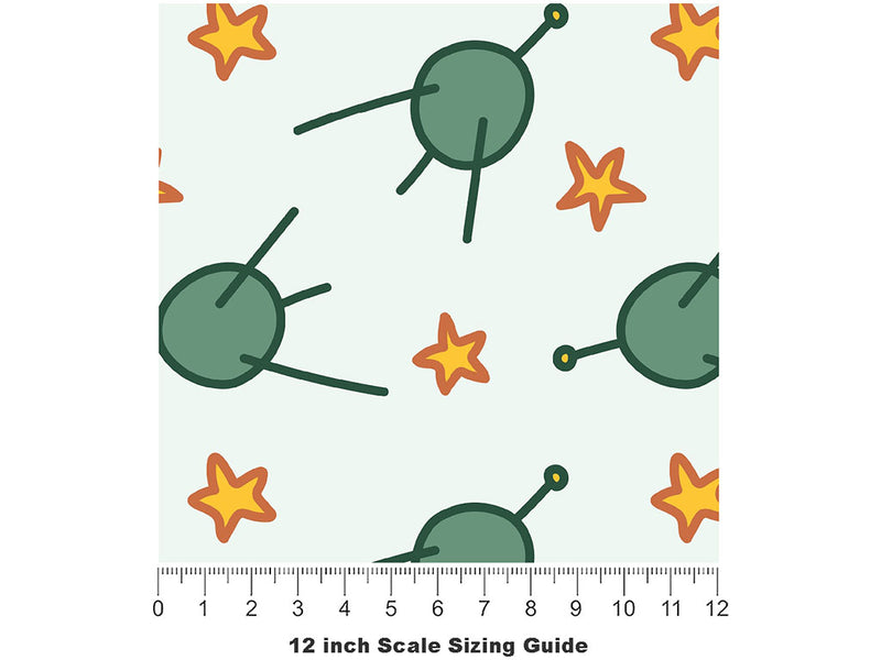 Distant Probe Science Fiction Vinyl Film Pattern Size 12 inch Scale~Rwraps Distant Probe Science Fiction Sizing Chart~2