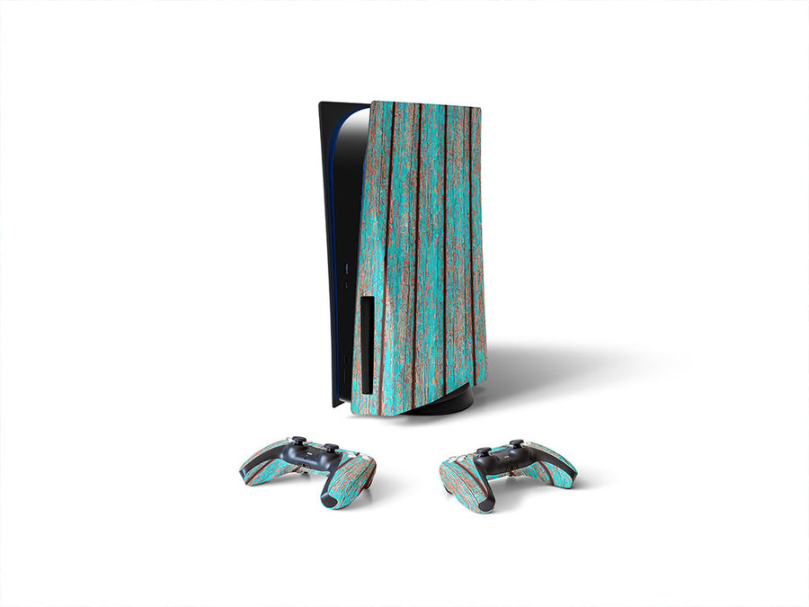 distressed aqua  Sony PS5 DIY Skin