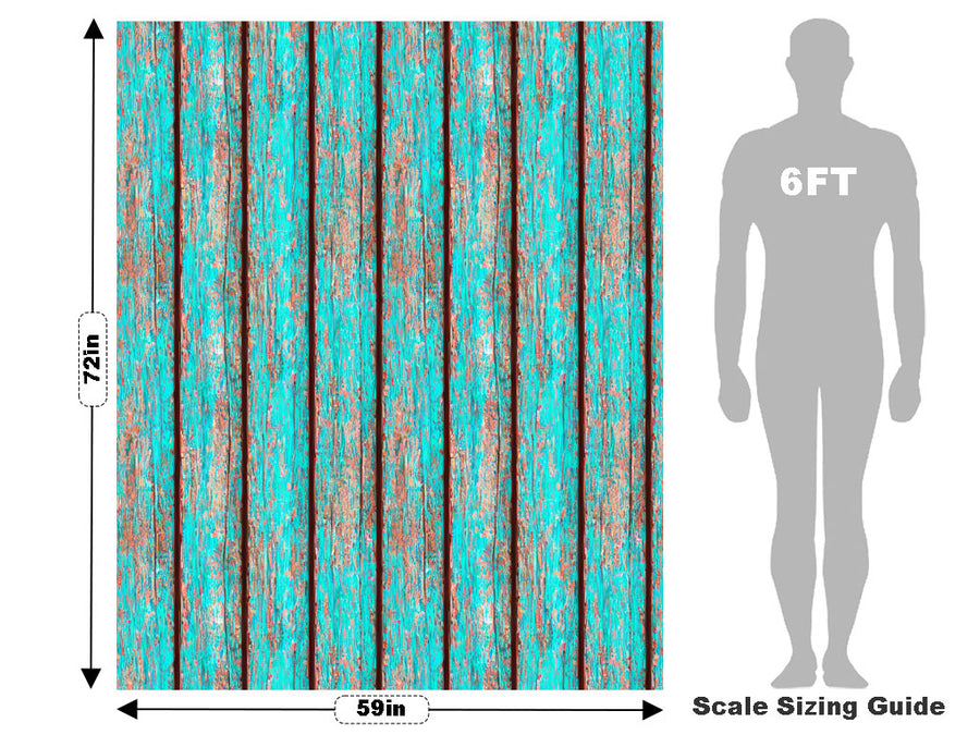 Distressed Aqua Wood Plank Vehicle Wrap Scale~Rwraps Series 914 Distressed Aqua Wood Plank Measurements~2