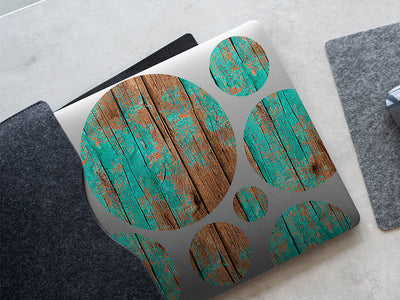 distressed aquamarine  DIY Laptop Stickers