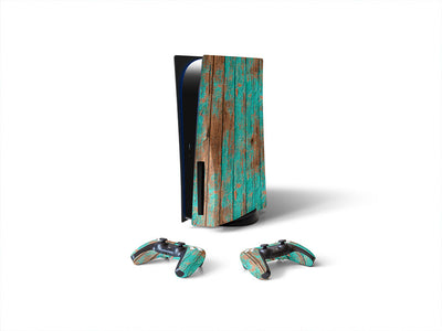 distressed aquamarine  Sony PS5 DIY Skin