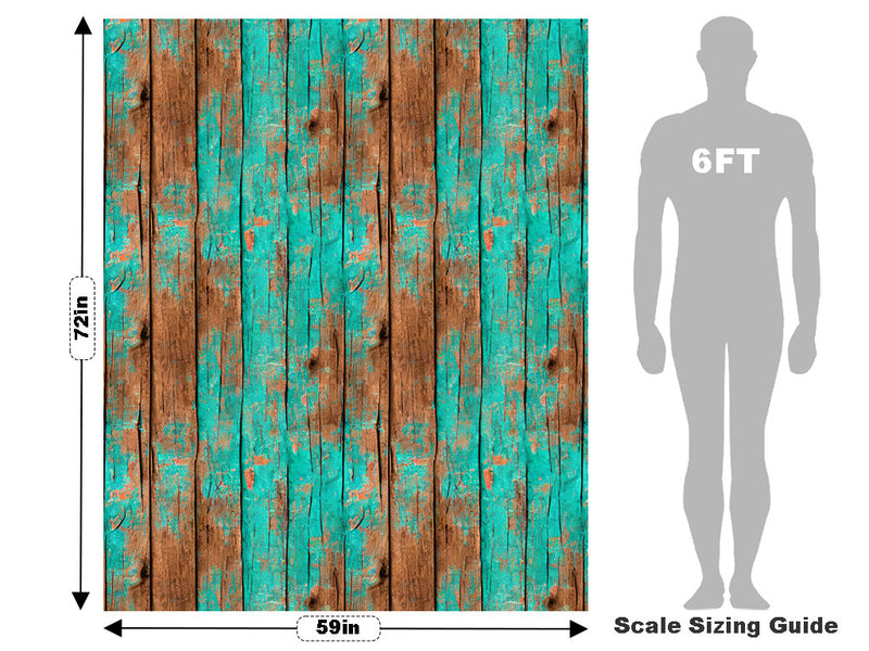 Distressed Aquamarine Wood Plank Vehicle Wrap Scale~Rwraps Series 914 Distressed Aquamarine Wood Plank Measurements~2