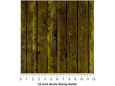 Distressed Aureolin Wood Plank Vinyl Film Pattern Size 12 inch Scale~Rwraps Distressed Aureolin Wood Plank Sizing Chart~3