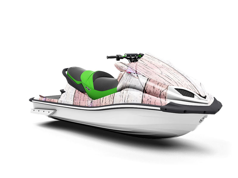 Distressed Blush Wood Plank Jet Ski Vinyl Customized Wrap