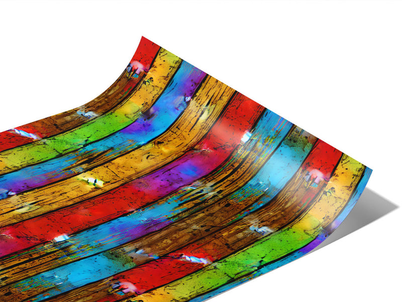 Distressed Boardwalk Wood Plank Vinyl Wraps~Rwraps Series 914 Digitally Printed Vinyl Wrap~1