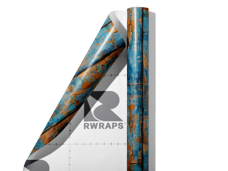 Distressed Denim Wood Plank Wrap Film Sheets~Rwraps Series 914 Distressed Denim Wood Plank Scrolled Sheet~4