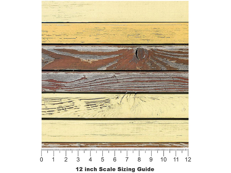 Distressed Gradient Wood Plank Vinyl Film Pattern Size 12 inch Scale~Rwraps Distressed Gradient Wood Plank Sizing Chart~3