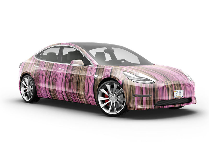 Distressed Plum Wood Plank Vehicle Vinyl Wrap