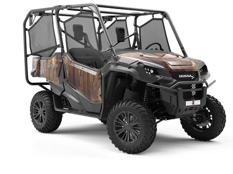 Distressed Provincial Wood Plank Utility Vehicle Vinyl Wrap