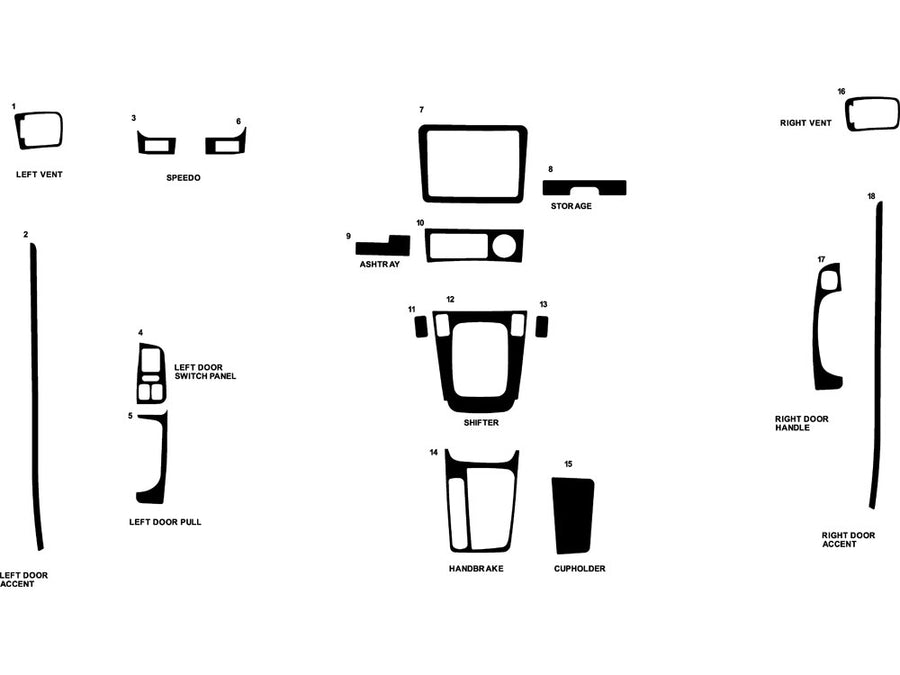 acura cl 1997-1997 Dash Kit Diagram