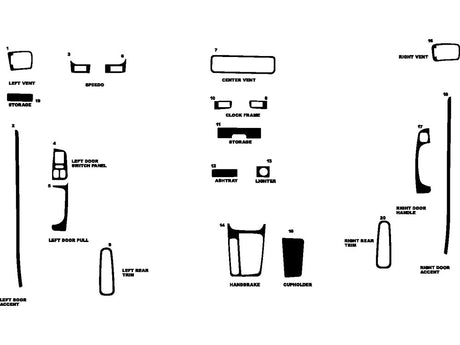 acura cl 1998-1999 Dash Kit Diagram