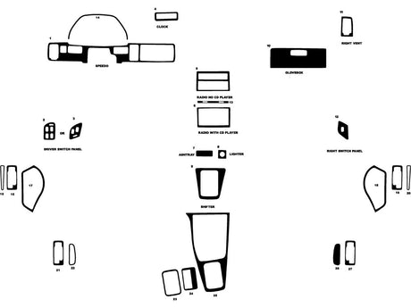 acura integra 1989-1993 Dash Kit Diagram