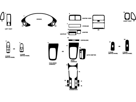 acura integra 1994-2001 Dash Kit Diagram