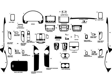 acura mdx 2001-2006 Dash Kit Diagram
