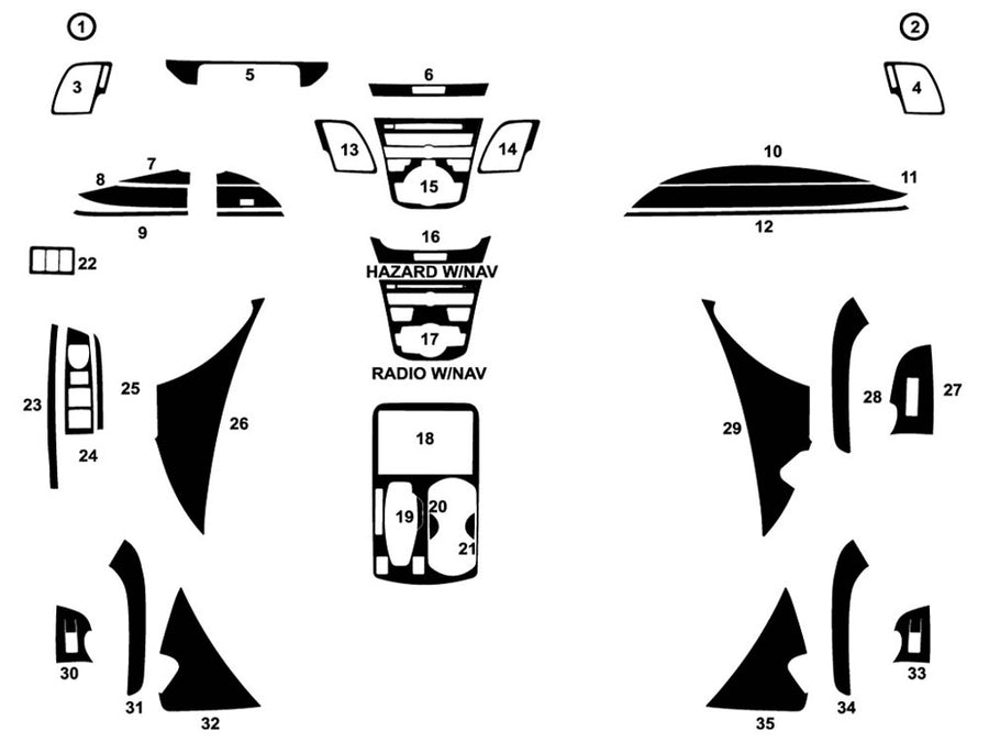 acura rdx 2013-2015 Dash Kit Diagram