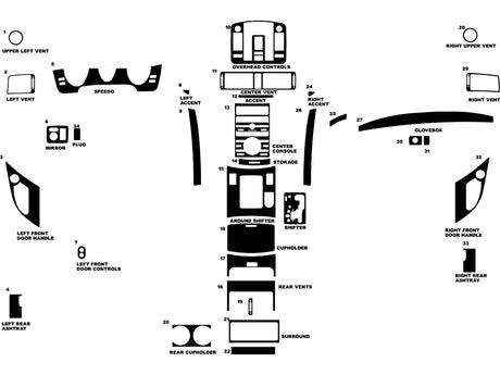 acura rl 2005-2012 Dash Kit Diagram