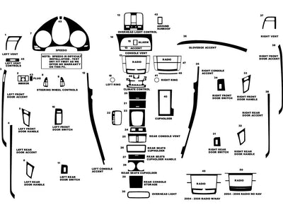 acura tl 2004-2008 Dash Kit Diagram