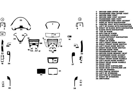 acura tl 2009-2014 Dash Kit Diagram