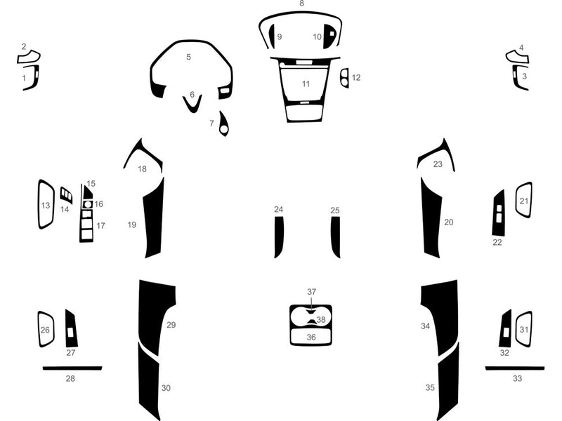 acura tlx 2015-2025 Dash Kit Diagram