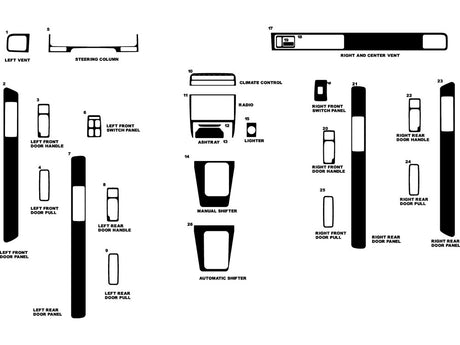 acura vigor 1992-1994 Dash Kit Diagram