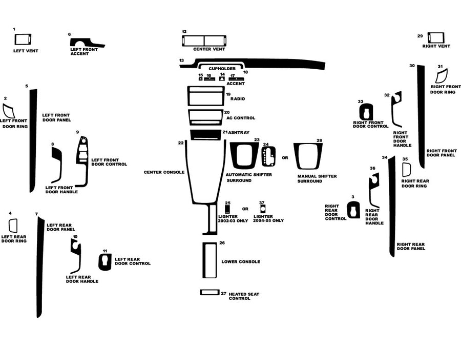 audi a4 2002-2004 Dash Kit Diagram