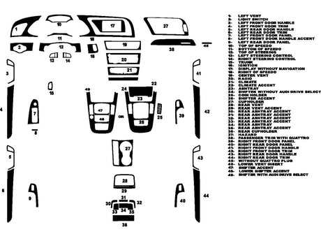 audi a4 2009-2016 Dash Kit Diagram