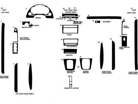 audi a4 2003-2006 (convertible) Dash Kit Diagram