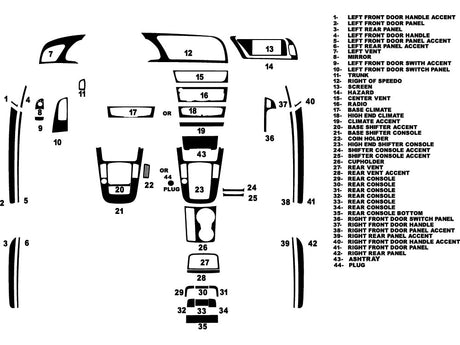 audi rs 5 2013-2019 Dash Kit Diagram