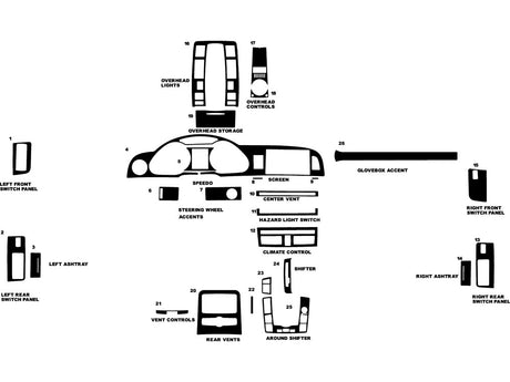 audi s6 2007-2011 Dash Kit Diagram