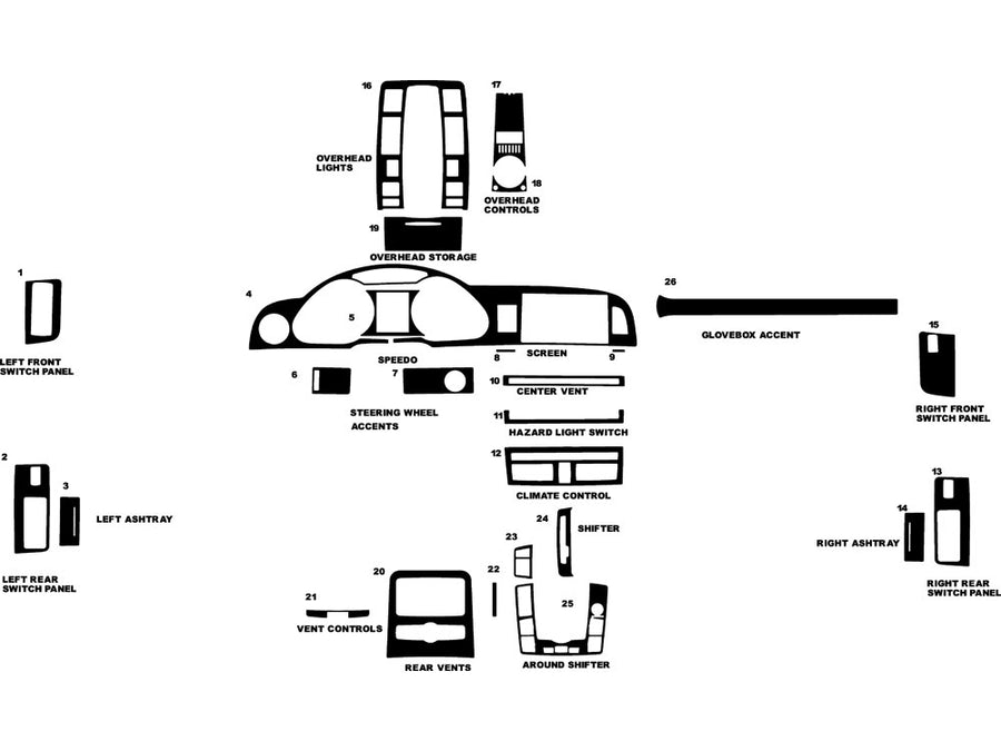 audi s6 2007-2011 Dash Kit Diagram