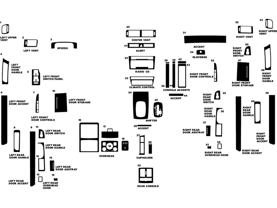 audi rs 6 2003-2003 Dash Kit Diagram