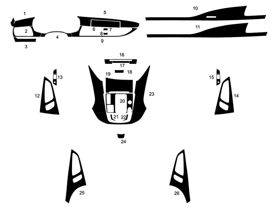 audi rs 7 2014-2018 Dash Kit Diagram