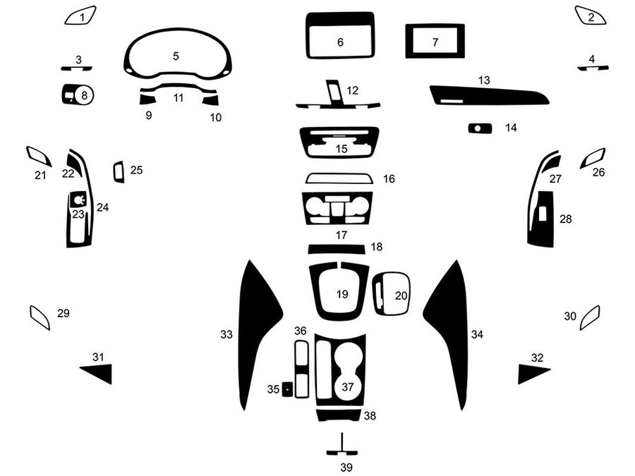 audi q3 2015-2025 Dash Kit Diagram
